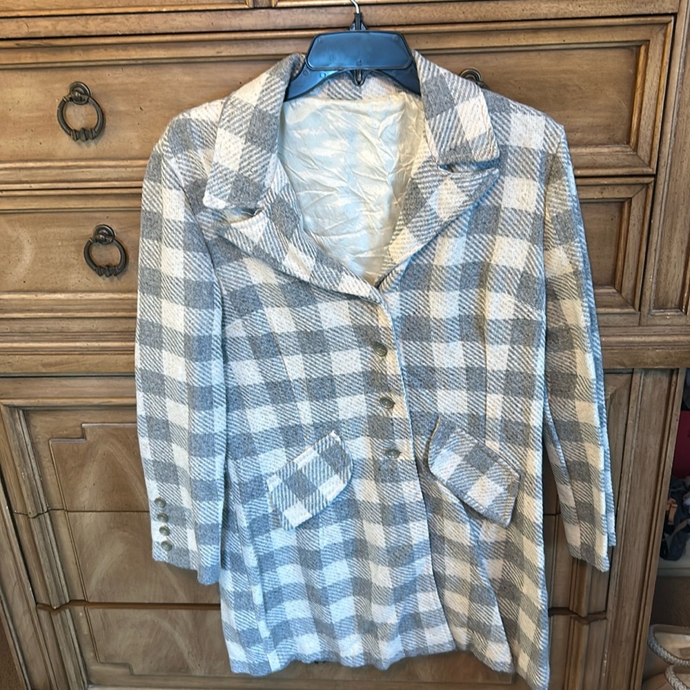 Vintage plaid skirt and blazer set